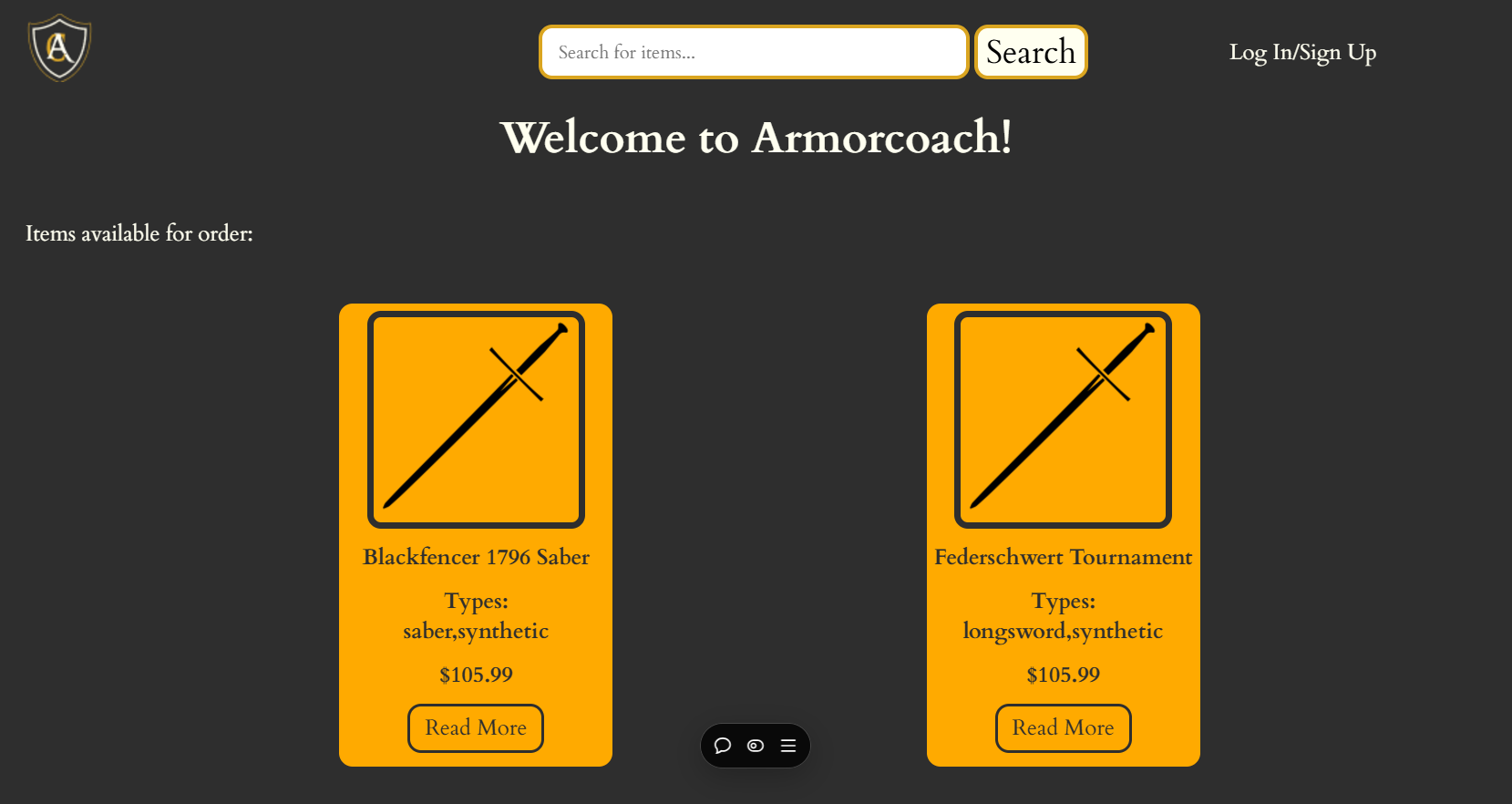 A screenshot of Armorcoach